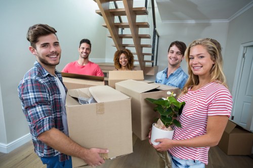 Removal van and team serving a residential move in Streatham
