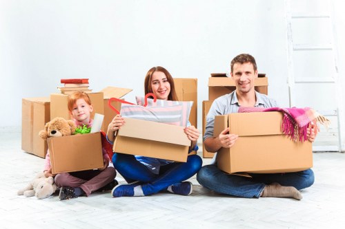 Furniture being loaded into a moving truck
