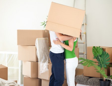 Careful loading of furniture into a van
