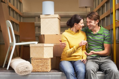Removal van loading household items during a Streatham move