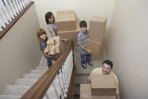 Loading furniture and boxes into a van for a Streatham relocation